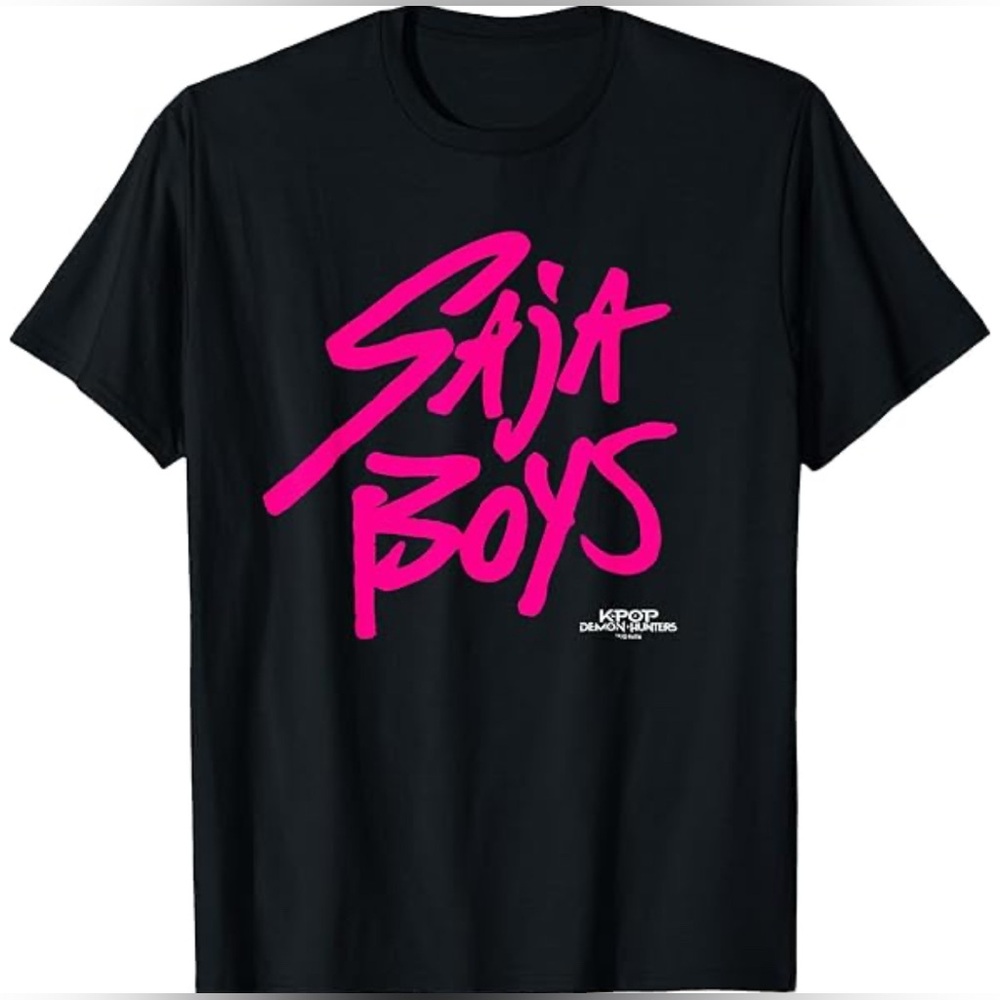 New! K-Pop Demon Hunter Saja Boys Black Short Sleeve T-Shit Small - Picture 1 of 4